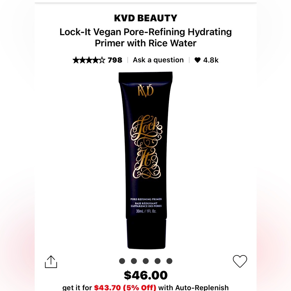 BNIB KVD LOCK IT PORE REFING PRIMER